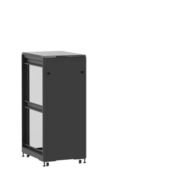 Baie de brassage 27U 600x800x1407mm (LxPxH) 500kg, Porte avant panneau plein / Porte arrière en verre, Sans panneaux latéraux main product photo