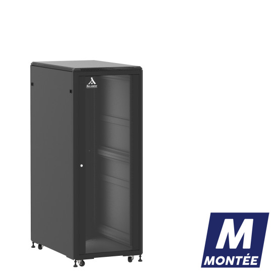 Baie de brassage 31U 600x1000x1585mm (LxPxH) 500kg, Porte avant en verre/Porte arrière nid d'abeille main product photo