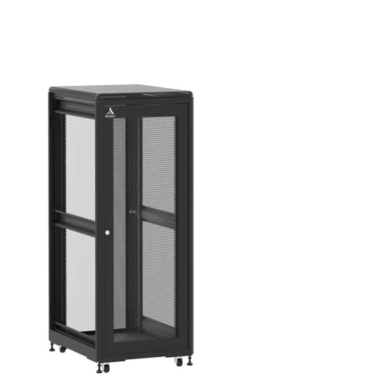 Baie de brassage 31U 600x800x1585mm (LxPxH) 500kg, Porte avant nid d'abeille / Porte arrière en verre, Sans panneaux latéraux main product photo