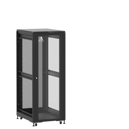 Baie de brassage 31U 600x800x1585mm (LxPxH) 500kg, Porte avant en verre / Porte arrière nid d'abeille, Sans panneaux latéraux main product photo
