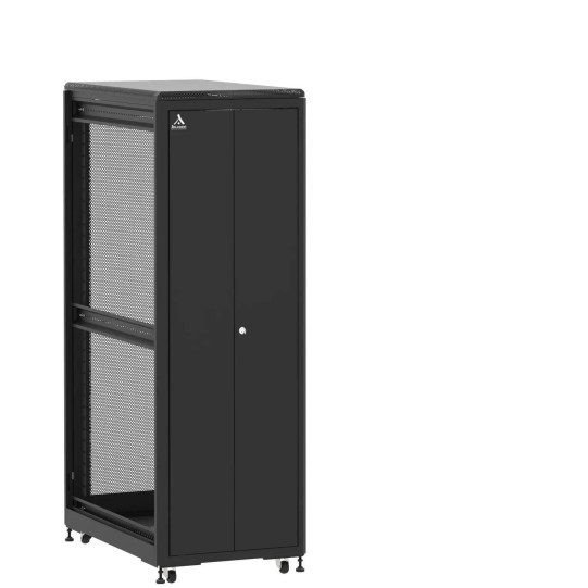Baie de brassage 36U 600x1000x1807mm (LxPxH) 500kg, Porte avant double pleine / Porte arrière nid d'abeille, Sans panneaux latéraux main product photo
