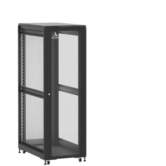 Baie de brassage 36U 600x1000x1807mm (LxPxH) 500kg, Porte avant en verre / Porte arrière nid d'abeille, Sans panneaux latéraux main product photo