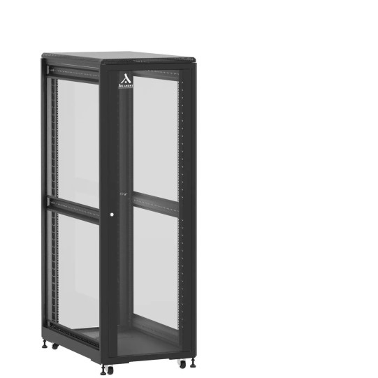 Baie de brassage 36U 600x1000x1807mm (LxPxH) 500kg, Porte avant et arrière en verre, Sans panneaux latéraux main product photo
