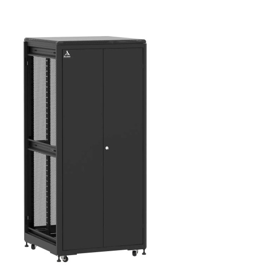 Baie de brassage 36U 800x800x1807mm (LxPxH) 500kg, Porte avant double pleine / Porte arrière nid d'abeille, Sans panneaux latéraux main product photo