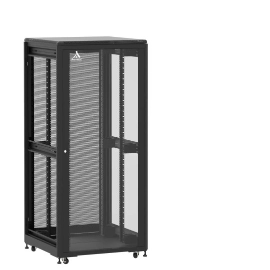 Baie de brassage 36U 800x800x1807mm (LxPxH) 500kg, Porte avant en verre / Porte arrière nid d'abeille, Sans panneaux latéraux main product photo