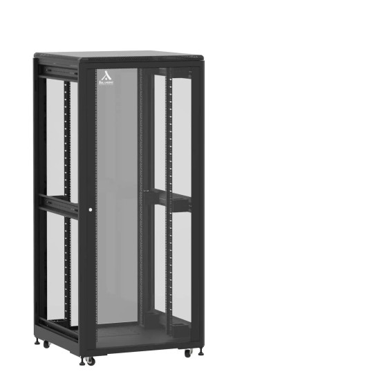 Baie de brassage 36U 800x800x1807mm (LxPxH) 500kg, Porte avant et arrière en verre, Sans panneaux latéraux main product photo