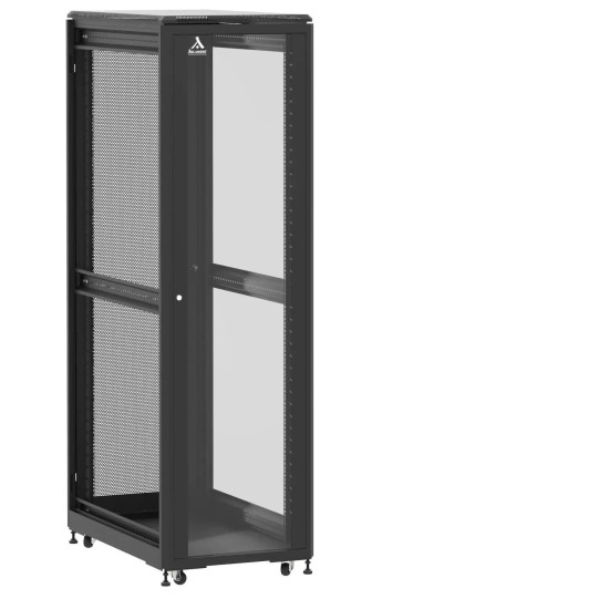 En kit - Baie de brassage 42U 600x1000x2074mm (LxPxH) 500kg, Porte avant en verre / Porte arrière nid d'abeille, Sans panneaux latéraux main product photo