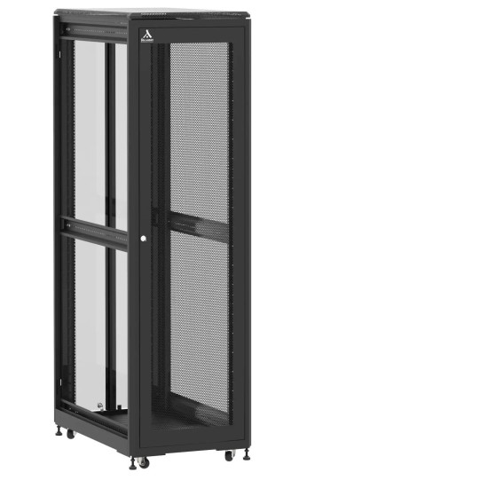 Baie de brassage 42U 600x1000x2074mm (LxPxH) 500kg, Porte avant nid d'abeille / Porte arrière en verre double, Sans panneaux latéraux main product photo