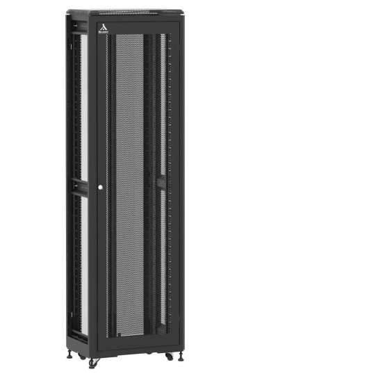 Baie de brassage 42U 600x400mm (LxPxH) 500kg, Porte avant nid d'abeille / Porte arrière en verre double, Sans panneaux latéraux main product photo