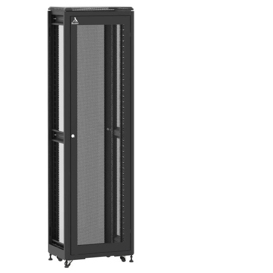 Baie de brassage 42U 600x400mm (LxPxH) 500kg, Porte avant nid d'abeille / Porte arrière en verre, Sans panneaux latéraux main product photo