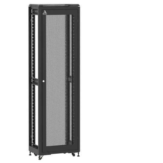 Baie de brassage 42U 600x400mm (LxPxH) 500kg, Porte avant nid d'abeille / Sans porte arrière, Sans panneaux latéraux main product photo