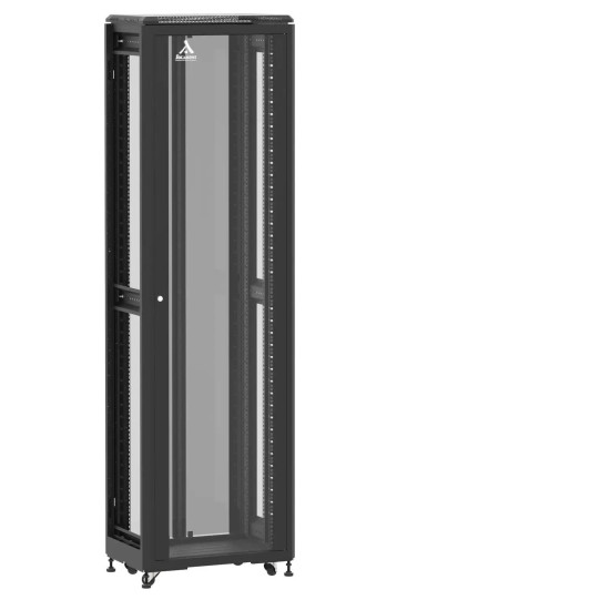 Baie de brassage 42U 600x400mm (LxPxH) 500kg, Porte avant et arrière en verre double, Sans panneaux latéraux main product photo