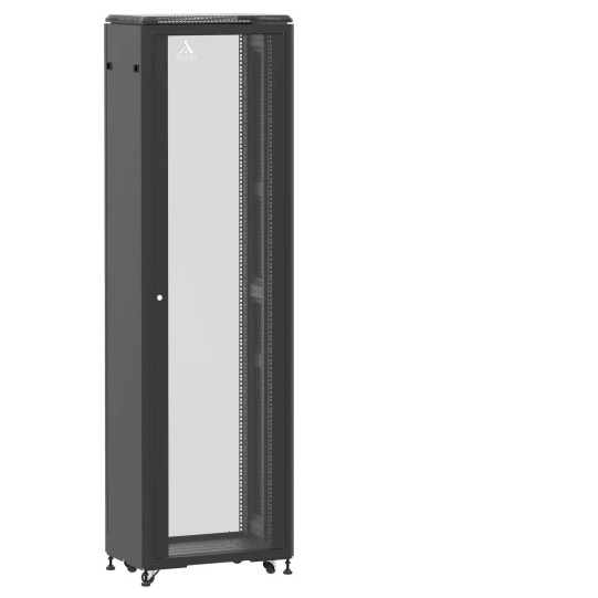Baie de brassage 42U 600x400mm (LxPxH) 500kg, Porte avant en verre / Sans porte arrière main product photo