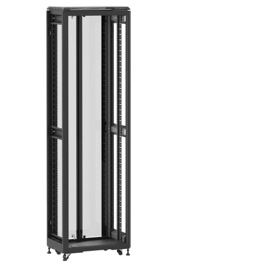 Baie de brassage 42U 600x400mm (LxPxH) 500kg, Sans porte avant / Porte arrière en verre double, Sans panneaux latéraux main product photo