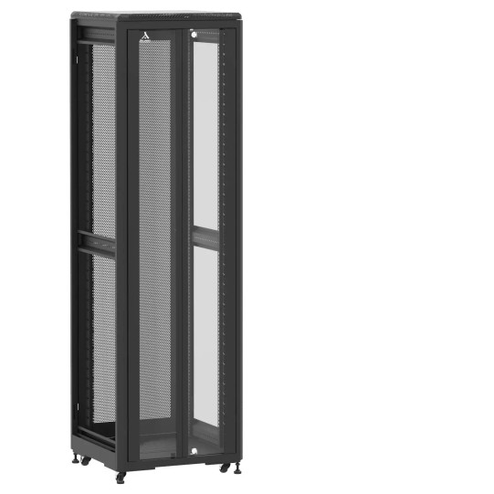 En kit - Baie de brassage 42U 600x600x2074mm (LxPxH) 500kg, Porte avant en verre double / Porte arrière nid d'abeille, Sans panneaux latéraux main product photo