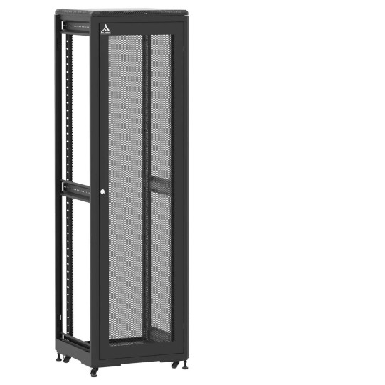 Baie de brassage 42U 600x600x2074mm (LxPxH) 500kg, Porte avant nid d'abeille / Sans porte arrière, Sans panneaux latéraux main product photo