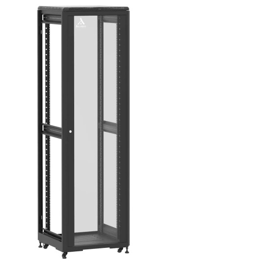 Baie de brassage 42U 600x600x2074mm (LxPxH) 500kg, Porte avant en verre / Sans porte arrière, Sans panneaux latéraux main product photo