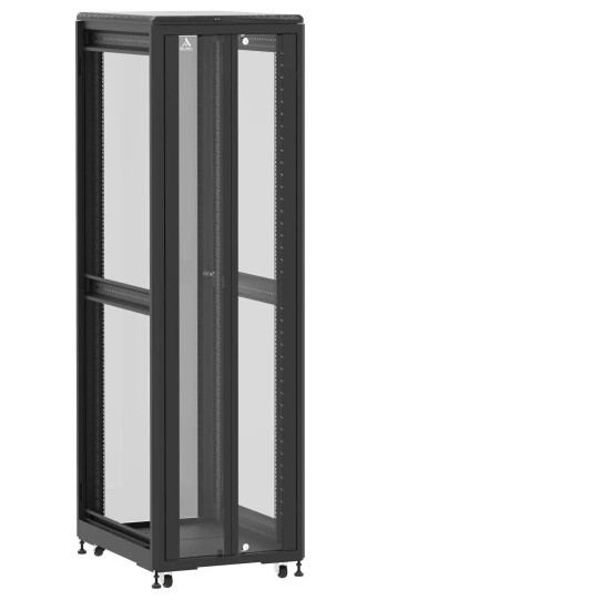 En kit - Baie de brassage 42U 600x800x2074mm (LxPxH) 500kg, Porte avant en verre double / Porte arrière en verre, Sans panneaux latéraux main product photo