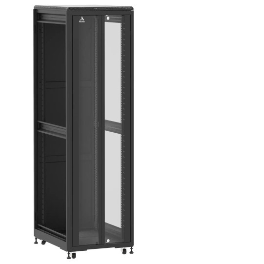 Baie de brassage 42U 600x800x2074mm (LxPxH) 500kg, Porte avant en verre double / Porte arrière panneau plein, Sans panneaux latéraux main product photo