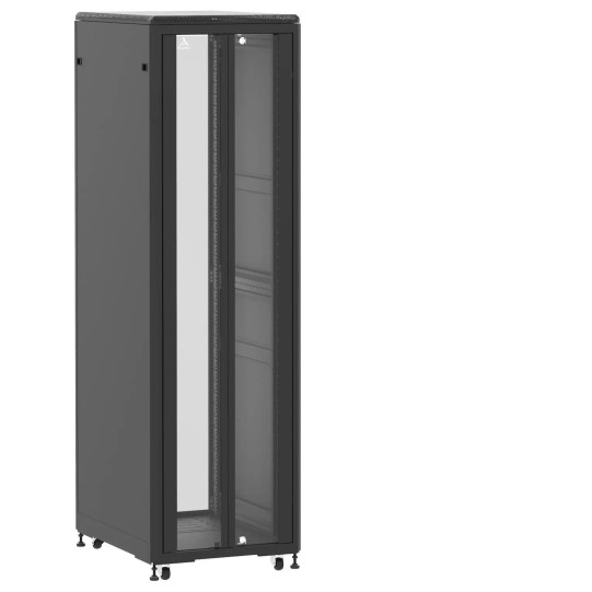 Baie de brassage 42U 600x800x2074mm (LxPxH) 500kg, Porte avant en verre double / Sans porte arrière main product photo