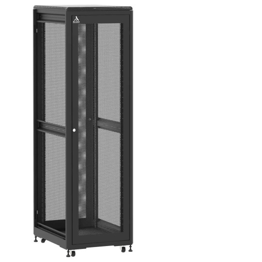 Baie de brassage 42U 600x800x2074mm (LxPxH) 500kg, Porte avant et arrière nid d'abeille, Sans panneaux latéraux main product photo
