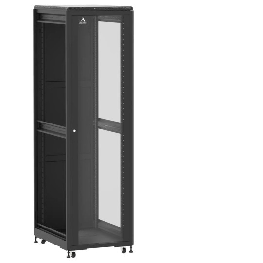 Baie de brassage 42U 600x800x2074mm (LxPxH) 500kg, Porte avant en verre / Porte arrière panneau plein, Sans panneaux latéraux main product photo