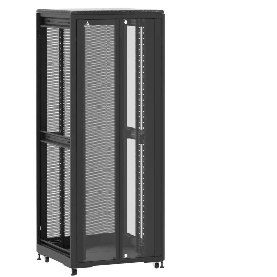 Baie de brassage 42U 800x800x2074mm (LxPxH) 500kg, Porte avant en verre double / Porte arrière nid d'abeille, Sans panneaux latéraux main product photo