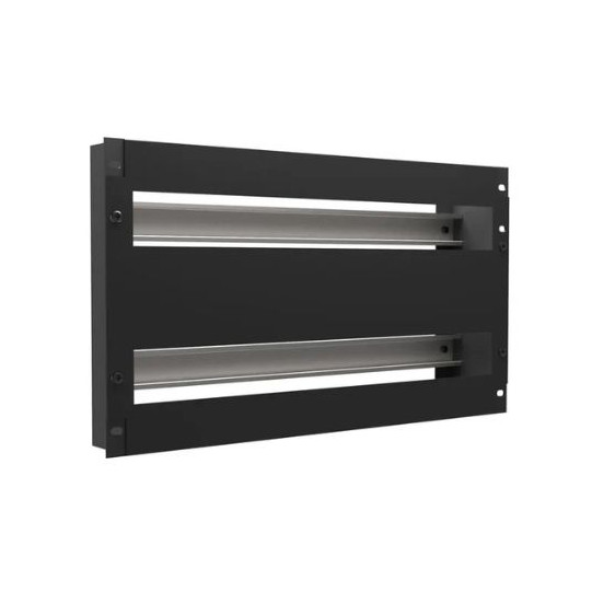 Bandeau 6U décaissé 19 pouces avec 2 rails DIN et façade pour 48 modules main product photo