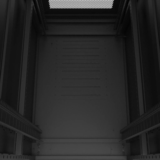 Baie serveur 42U 600x1000x2060mm (LxPxH) 800kg, Porte avant en verre / Sans porte arrière