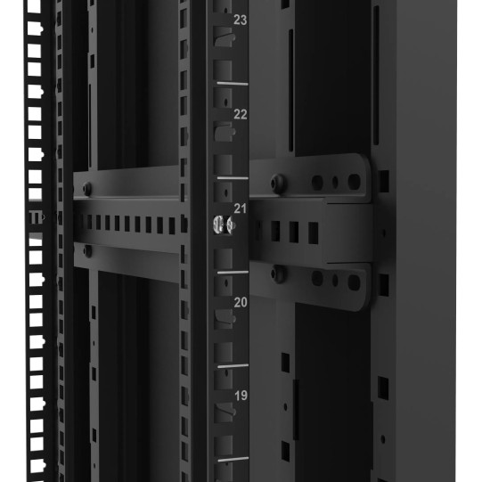 Baie serveur 42U 600x1000x2060mm (LxPxH) 800kg, Porte avant en verre / Sans porte arrière