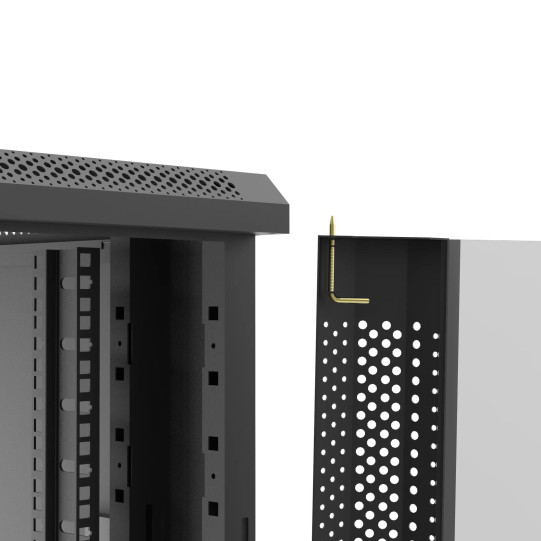 Baie serveur 42U 600x1200x2060mm (LxPxH) 800kg, Porte avant double pleine / Sans porte arrière