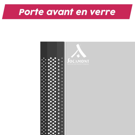 Baie serveur 42U 600x1000x2060mm (LxPxH) 800kg, Porte avant en verre / Sans porte arrière