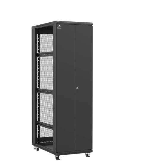 En kit - Baie serveur 42U 600x1000x2060mm (LxPxH) 800kg, Porte avant double pleine / Porte arrière nid d'abeille, Sans panneaux latéraux main product photo