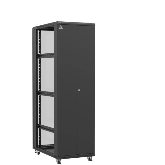 En kit - Baie serveur 42U 600x1000x2060mm (LxPxH) 800kg, Porte avant double pleine / Porte arrière en verre, Sans panneaux latéraux main product photo