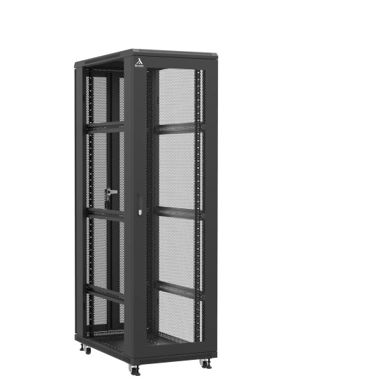 En kit - Baie serveur 42U 600x1000x2060mm (LxPxH) 800kg, Porte avant nid d'abeille / Porte arrière double nid d'abeille, Sans panneaux latéraux main product photo
