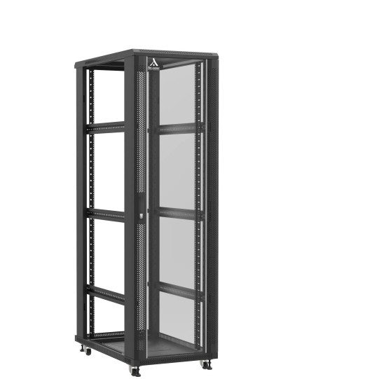 En kit - Baie serveur 42U 600x1000x2060mm (LxPxH) 800kg, Porte avant en verre / Sans porte arrière, Sans panneaux latéraux main product photo