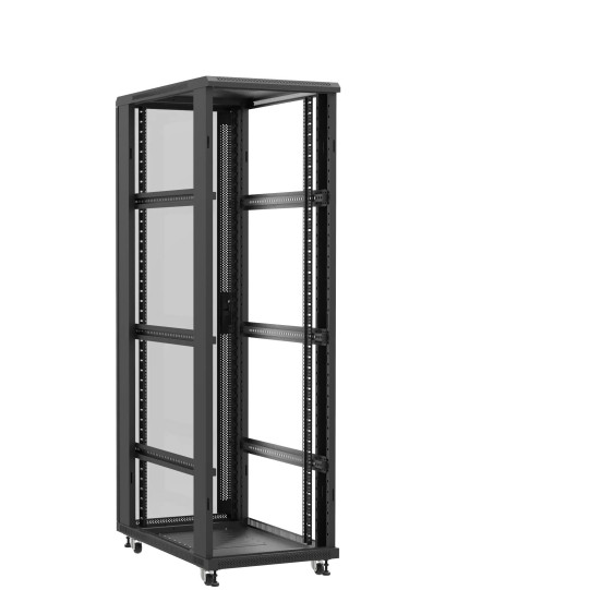 En kit - Baie serveur 42U 600x1000x2060mm (LxPxH) 800kg, Sans porte avant / Porte arrière en verre, Sans panneaux latéraux main product photo