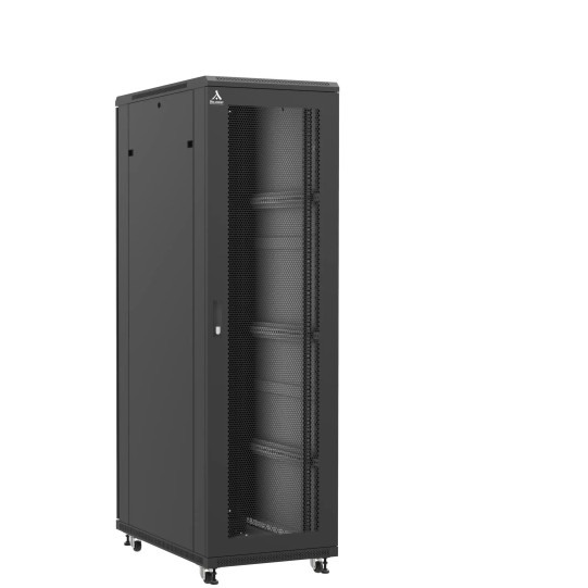 Baie serveur 42U 600x1000x2060mm (LxPxH) 800kg, Porte avant nid d'abeille / Porte arrière double pleine main product photo