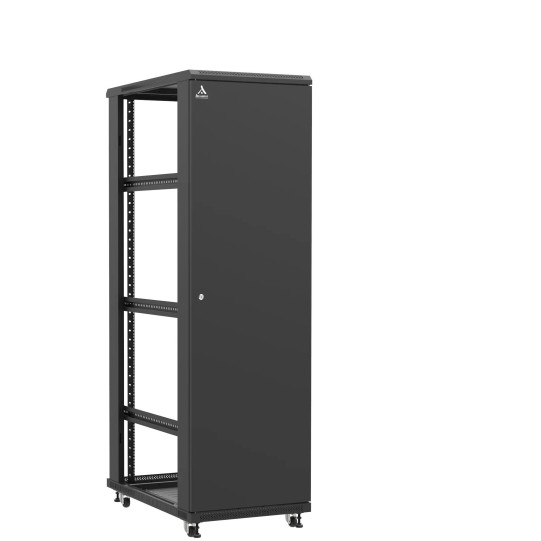 Baie serveur 42U 600x1000x2060mm (LxPxH) 800kg, Porte avant pleine / Sans porte arrière, Sans panneaux latéraux main product photo