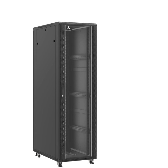 Baie serveur 42U 600x1000x2060mm (LxPxH) 800kg, Porte avant et arrière en verre main product photo