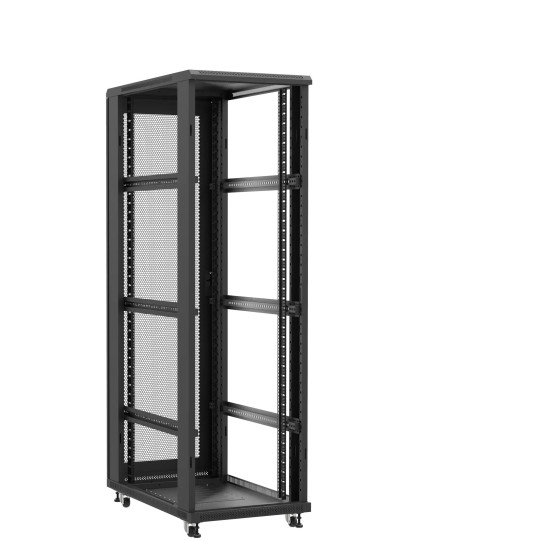 Baie serveur 42U 600x1000x2060mm (LxPxH) 800kg, Sans porte avant / Porte arrière nid d'abeille, Sans panneaux latéraux main product photo