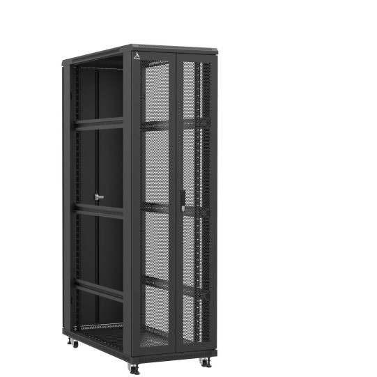 En kit - Baie serveur 42U 600x1200x2060mm (LxPxH) 800kg, Porte avant double nid d'abeille / Porte arrière double pleine, Sans panneaux latéraux main product photo