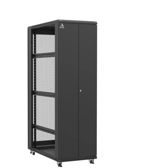En kit - Baie serveur 42U 600x1200x2060mm (LxPxH) 800kg, Porte avant double pleine / Porte arrière nid d'abeille, Sans panneaux latéraux main product photo