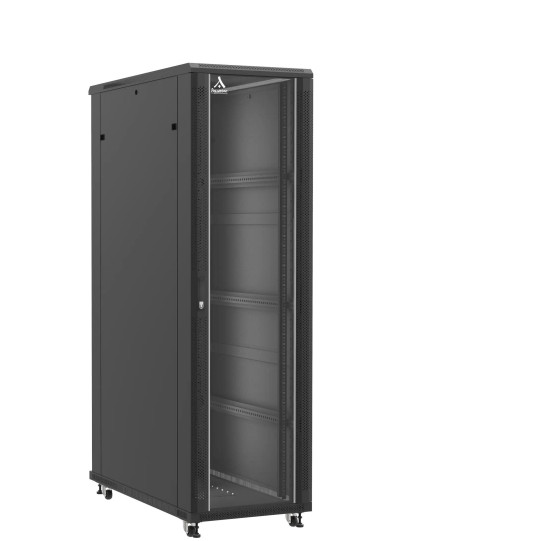En kit - Baie serveur 42U 600x1200x2060mm (LxPxH) 800kg, Porte avant en verre / Sans porte arrière main product photo