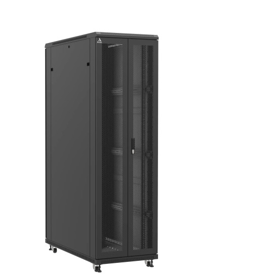 Baie serveur 42U 600x1200x2060mm (LxPxH) 800kg, Porte avant double nid d'abeille / Porte arrière double pleine main product photo