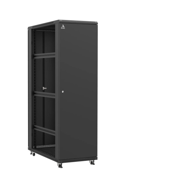 Baie serveur 42U 600x1200x2060mm (LxPxH) 800kg, Porte avant pleine / Porte arrière double pleine, Sans panneaux latéraux main product photo