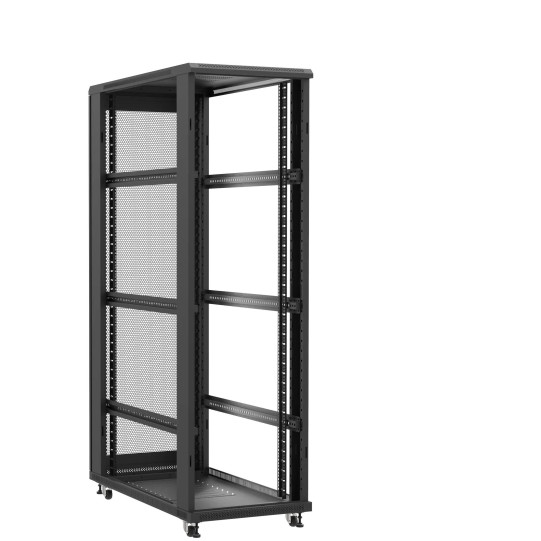 Baie serveur 42U 600x1200x2060mm (LxPxH) 800kg, Sans porte avant / Porte arrière nid d'abeille, Sans panneaux latéraux main product photo