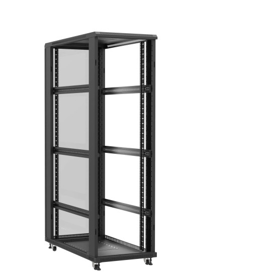 Baie serveur 42U 600x1200x2060mm (LxPxH) 800kg, Sans porte avant / Porte arrière en verre, Sans panneaux latéraux main product photo