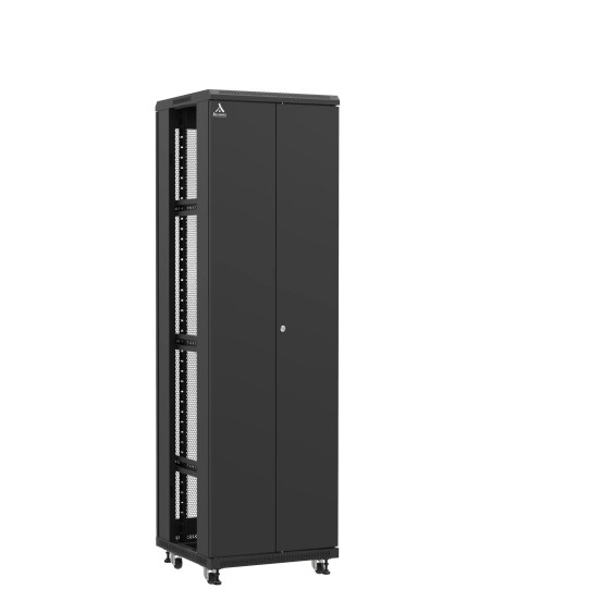En kit - Baie serveur 42U 600x600x2060mm (LxPxH) 800kg, Porte avant double pleine / Porte arrière nid d'abeille, Sans panneaux latéraux main product photo