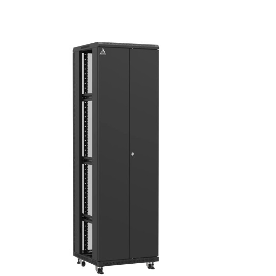 En kit - Baie serveur 42U 600x600x2060mm (LxPxH) 800kg, Porte avant double pleine / Porte arrière en verre, Sans panneaux latéraux main product photo